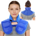 LotFancy Ice Pack für Hals Schulter, wiederverwendbare kalte Halsband für Schmerzlinderung, Flexible Gel Pack mit verstellbaren Bändern, Kaltkompresstherapie für Verletzungen, Schwellungen, Stämme, Verstauchungen