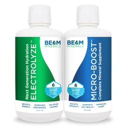 BEAM Minerals Micro-Boost et Electrolyze Advanced Set (Support avancé d'électrolyte et de micronutriments) 100% Biodisponible, ionisé