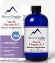 HoneyCombs Vitamin B3 Niacin Ergänzung Flüssigkeitstropfen - Hohe Potenz Vitamin B3 Flüssigkeitstropfen für Männer und Frauen - Pflege Verdauungssystem, Haut, Tongue, Energie und mehr - Vegan Niacin Drop (8 Fl oz)