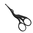 LIVINGO 3.5" arrotondato punta Forbici per cicogna d'epoca, Acciaio inossidabile professionale con Titanio nero rivestito, Cuticle Pedicure Beauty Grooming Forbici per sopracciglio, capelli facciali, pelle secca, capelli di naso