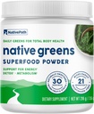 NativePath Native Greens Superfood Powder – Bio Greens, Spirulina, Beet Root Powder, Verdauungsenzyme, Probiotics, Nightshade-Free, Naturally Sweetened, 30 Portionen