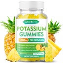 Kalium-Zitrat-Gummi 1000mg, hohe Potenz Kalium-Ergänzung-Gummi-Gummi für Erwachsene Frauen & Männer, Unterstützung Leg Cramps & Muskel-Gesundheit, Sugar-Free, Ananas-Flamvor, 60 Zähler