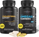 Livingood Daily Cholesterin-Support, 60 Vegetarische Kapseln - CoQ10, Pflanzen-Sterole, Pflanzen-Sterole, Bergamotte, & Knoblauch-Ergänzungen unterstützen Herzgesundheit & Gesunde Lipid-Produktion - Non-GMO & Vegan