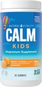 Natürliche Vitalität CALM Kinder Magnesium Supplement Gummi, Gummi für Balanced Mood, unterstützt gesunde Entwicklung, Glutenfrei, Vegan, Süße Citrus Flavored - 60 Gummis
