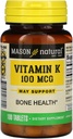 Mason Vitamine Vitamin K 100 mcg Tabletten, 100-Kümme Flaschen
