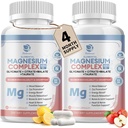 Lukaree Magnesium Complex Supplement 500mg, Magnesium Glycinat, Malat, Taurat, Citrate Complex & Kräuterextrakte, Hohe Absorption Chelat 120 Vegan Non-GMO Kapseln für Rest, Energie, Stimmung