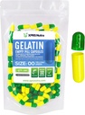 XPRS Nutra Größe 00 Leere Kapseln - 100 Count Leere Gelatine Kapseln - Pillen DIY Kapsel Füllung - Füllbare Pille Gel Kapseln für Do-It-Yourself Ergänzungen (Grün/Gellow)