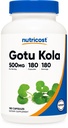Nutricost Gotu Kola 500 MG, 180 Kapseln - Vegetarische Kapseln, Glutenfrei, Non-GMO