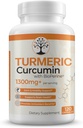 Kurkuma-Ergänzung mit 95 % Standardisierte Curcuminoide und Schwarzer Pfeffer-Extrakt - Antioxidante Vorteile - 120 Vegan Kapseln