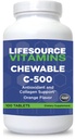 LifeSource Vitamine Vitamin C 500 mg - 100 Kautabletten - Amazing Orange Flavor - Sweetened w/Stevia