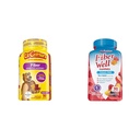 L’il Critters Fiber Daily Gummy Supplement für Kinder, für Verdauungsunterstützung und Vitafusion Fiber Well Sugar Free Fiber Supplement, Peach, Erdbeere und BlackBerry Flavored Supplements, 90 Count