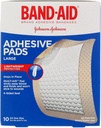 Band-Aid Marke Tru-Stay Adhesive Pads, Große sterile Bandagen für Wund Pflege und Schutz, große Größe, 10 ct (Pack von 4)