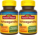 Nature Made Ashwagandha Kapseln 125mg für Stress Support, 60 Kapseln, 60 Tage Versorgung (Pack von 2)