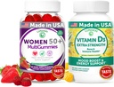Lunakai USA Made Women’s 50+ Multivitamin & Vitamin D3 Gummis Bundle, unterstützt Knochen, Herz, Immun- & Energie-Gesundheit, Non-GMO, Gluten-Free, Delicious Erdbeere & Ananas Flavors, 60ct Jeder