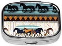 Pille Box, kleine Pille Fall für Geld und Tasche, niedliche Medizin Organizer Reise Pille, Portable Pille Container Halter, um Vitamine, Medikamente, Fischöl und Nahrungsergänzungen zu halten,Horse Streifen Muster