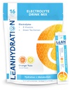 LEAN Hydration Tägliche Elektrolyt-Packets Getränke Mix | Zero Calories, Zero Sugar plus Vitamine, Mineralstoffe & More | 16 ct (Orange Yuzu)