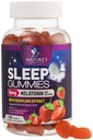 Schlafgummis für Erwachsene Extrastärke 8mg - Melatonin mit Passiflora-Extrakt für erholsamen Schlaf - Fast Acting Melatonin Sleep Gummy Supplement, Vegan, Non-GMO, Tasty Strawberry Flavor - 120 Gummis