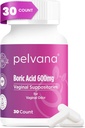 Pelvana Boric Acid Suppositories für Frauen 30 Count - für Vaginal Odor & Freshness, Feminine Hygiene & Wellness - Third-Party Lab Verified & Bottled in den USA - Feminine Health Odor Solution