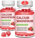 Calcium-Magnesium Zink-Gummien mit Vitamin D3 & K2, hohe Absorption Magnesium-Glycinat-Kalium für Immun- und Kalm-Mood, Himbeer Flavor 120 Gummis