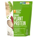 BetterBody Foods Organic Plant Based Protein Powder, 16g Protein 24% DV, Vegan, Low Net Carbs, Glutenfrei, Dairy Free, Ohne Zucker hinzugefügt, Soy Free, Non-GMO, 12.7 Unzen