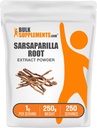BulkSupplements.com Sarsaparilla Root Extract Powder - Sarsaparilla Supplement, Smilax Sarsaparilla Root - Herbal & Glutenfrei, 1g pro Servierung, 250g (8.8 oz) (Pack mit 1)