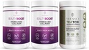 VITASEI Hydrolysiertes Collagen Peptide Pulver mit Vitamin C & Resveratrol und Teatox Cleanse Support Powder, Verdauung Booster W/Green Tea, Spirulina, Artichoke