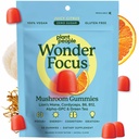 Plant People WonderFocus Mushroom Gummis mit Lion’s Mane & Cordyceps - Nootropic Brain Supplement Boosts Memory, Focus, Energy & Mood in Erwachsene | Kein Zucker, 100% Vegan, Citrus Flavor, 60 Count