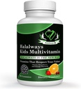Halalways Kids Daily Gummy Halal Certified Multivitamin für Kinder, Vitamin C, D3 und vieles mehr für Immununterstützung Kirsche, Erdbeere, Orange Flavors Certified Halal Supplement