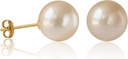 Handpicked Süßwasser Pearl Stud Ohrringe 14K vergoldet Sterling Silber Runde für Damen Allergiker