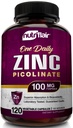 NutriFlair Zink Picolinate 100mg, 120 Kapseln - Vegan, Non-GMO, Made in USA, Third-Party Lab Tested