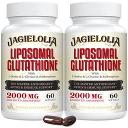 Liposomales Glutathion 2000 mg mit L-Serin, L-Glycin & Sulforaphan - Aktives L-Glutathion Einzigartige Formulierung zur Verbesserung der Absorption - Master Antioxidans, Entgiftung & Immun | 120 Softgels