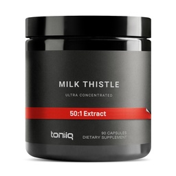 Toniiq Milchdistel - Ultra High Potency 50:1 Extrakt mit 80% Silymarin - Hochkonzentriert - Third-Party Lab Tested - 90 Kapseln