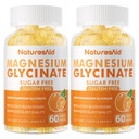 Magnesium Glycinate Gummies 1000mg - Zuckerfreie Magnesium Kaliumergänzung mit Vitamin D, B6, CoQ10 für ruhige Stimmung & Schlafunterstützung - 120 Orange Gummies -2 Pack