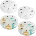 Large Weekly Pill Organizer - (Pack von 4) Tägliche Pillen-Fälle, Runde Pille Organizer 7 Tage Container, Medizin Planner, Pill Reminder, BPA-frei für Pillen Vitamine, Ergänzungen und Fischöle