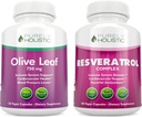 Rein ganzheitlicher Olivenblattextrakt 750mg + Resveratrol Complex 1450mg - 300 Vegan Kapseln - Made in USA