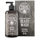 Bart Wash Shampoo w/Argan & Jojoba Öle - Weichen & Stärken - Natürliche Pfefferminze und Eucalyptus Duft - Bart Shampoo w/Beard Oil (17 oz Shampoo)