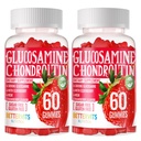 Glucosamin Chondroitin Gummi mit MSM & Elderberry Extra Strength - Joint Support, Antioxidant Immun Support Supplement für Erwachsene, Männer und Frauen. 120 Erdbeergummis