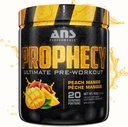 ANS Performance Prophecy Pre Workout Pulver (20 Servierungen, 14,5 Unzen) – Glutenfreie Pre-Workout Formel - Energie & Stärke - Zucker Free- Erhöhe Power & Workout Volum (Peach Mango)