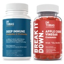 Dr. Tobias Deep Immune Probiotics & Prebiotics und Apple Cider Essiggummis, unterstützt Verdauungsgesundheit, Gut Immunfunktion, Cleanse & Detox für Männer & Frauen mit 4.4. Billion CFU & Die Mutter