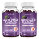 Mulittea Glucosamine Chondroitin Gummis - Extra Strength Joint Support Supplement mit MSM & Elderberry für Natural Joint, Antioxidant Immununterstützung für Erwachsene, Männer & Frauen-(2 Packung)