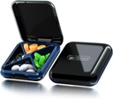 Schwarz 4-Kommentar wasserdichte Pille Box Organizer - Reisen tragbare Medizin Box, BPA Kostenlose Pille Behälter für Vitamine, Fischöle, Nahrungsergänzungsmittel
