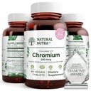 Natürliche Nutra GTF Chrom-Polynicotinat mit ChromeMate, unterstützt Körper-Metabolismus, fördern Körper-Gesundheit, Herz-Kreislauf-Gesundheit 200 mcg, 60 Vegan Tabletten