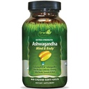 Irwin Naturals Extra Strength Ashwagandha Mind & Body Adaptogenic Kräuter unterstützt Stressreaktion, Stimmung, Mental & Physische Leistung mit Cordyceps, Turmeric, BioPerine & More - 60 Liquid Softgels