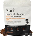 Auri Super Mushroom HSN Gummies - Capelli e Nails Gummies Integratore Funzionale di funghi - con Chaga Selvatico, Clorofilla, Luteina e Astaxantina - 60 Citrus Arancione Gummies