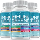8 in 1 Immunabwehrunterstützung, Immunität Vitamine Ergänzung Booster mit Zink 50mg, Vitamin C Elderberry VIT D3 5000 IU, Kurkumin & Ginger, Echinacea - Allergie Relief für Kinder Erwachsene
