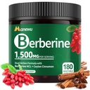 Organic Berberine Supplement - 180 Graf Berberine mit Ceylon Cinnamon & Citrus Bergamot,Cinnamon Ergänzungen,Berberine 1500mg Complex, 3-Monat Versorgung