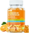 Kalium-Magnesium-Gummi-Gummi-Gummi-Gummi-Zitrat Plus Coenzym Q10, DHA, D3, Mineral & Calcium für Zzz, Leg Cramps & Muskel - 60 Orangen-Gummien