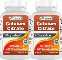 Migliore Citrato di calcio naturale con vitamina D-3 240 compresse (240 conteggio (pacchetto di 2))