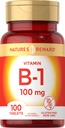 Vitamin B1 100mg (Thiamine) - 100 Count - Vegetarisch, Non-GMO & Gluten kostenlose Ergänzung - von Nature's Reward