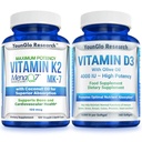 Vitamine D3 4000 UI et vitamine K2 MK7 100 mcg Suppléments
